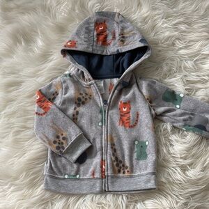 Kids' Gray Animal Print Hoodie